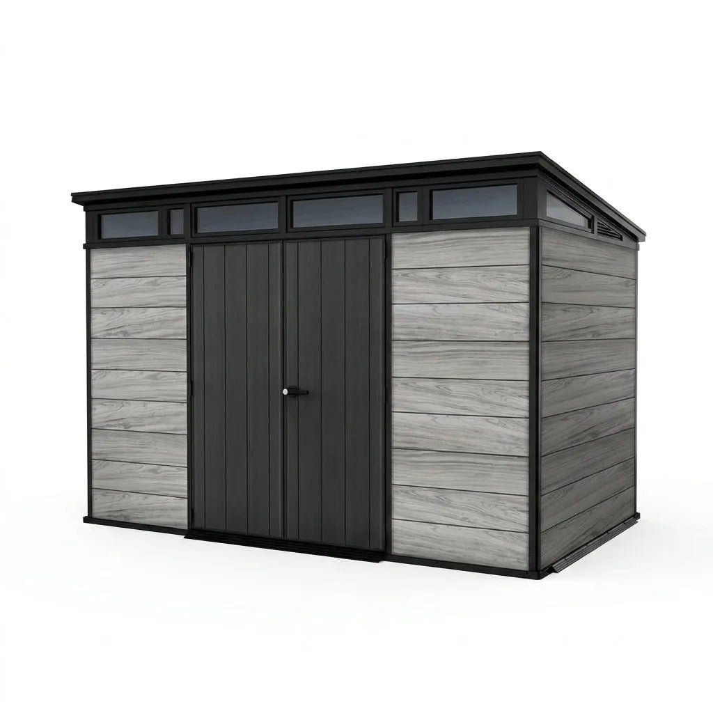 Keter 11×7 Artisan Heavy Duty Plastic Pent Shed Grey