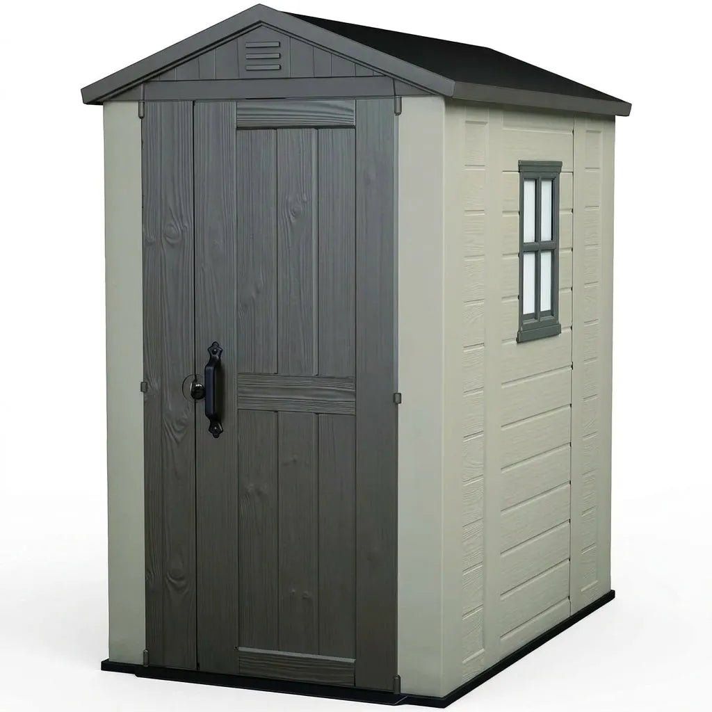 Keter 4×6 Factor Heavy Duty Plastic Garden Shed Beige