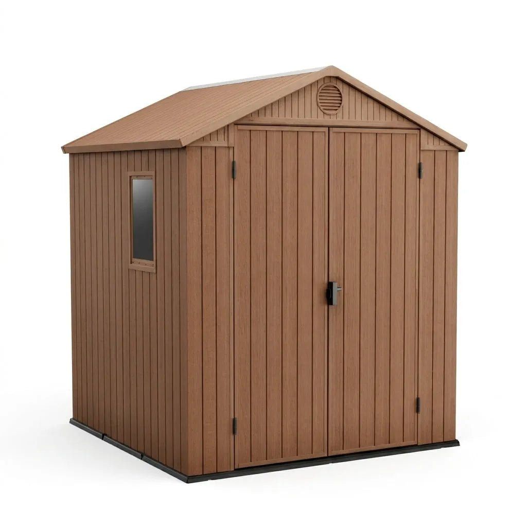Keter 6×6 Darwin Heavy Duty Plastic Garden Shed Brown