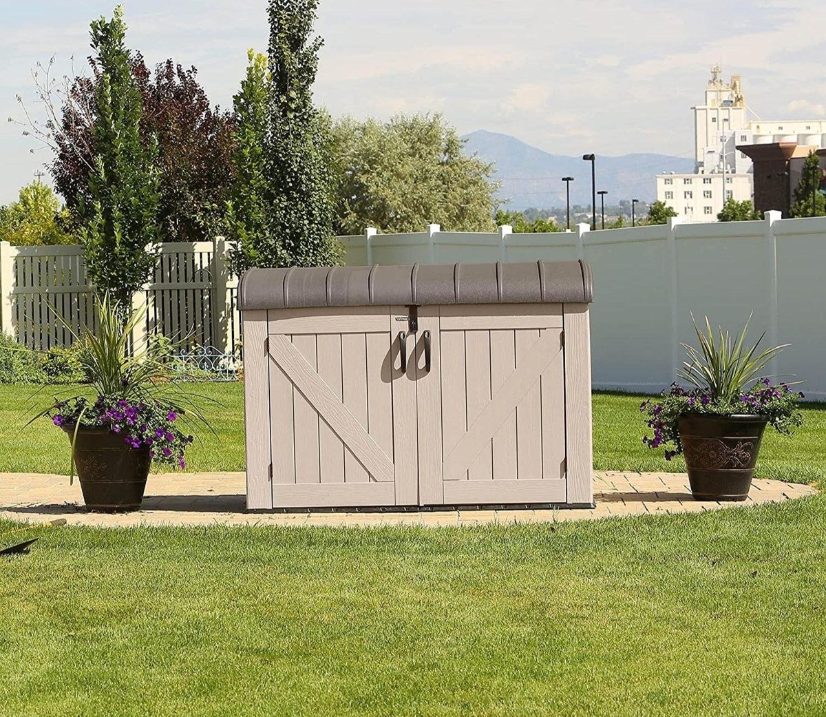 Lifetime Sheds in a British garden setting