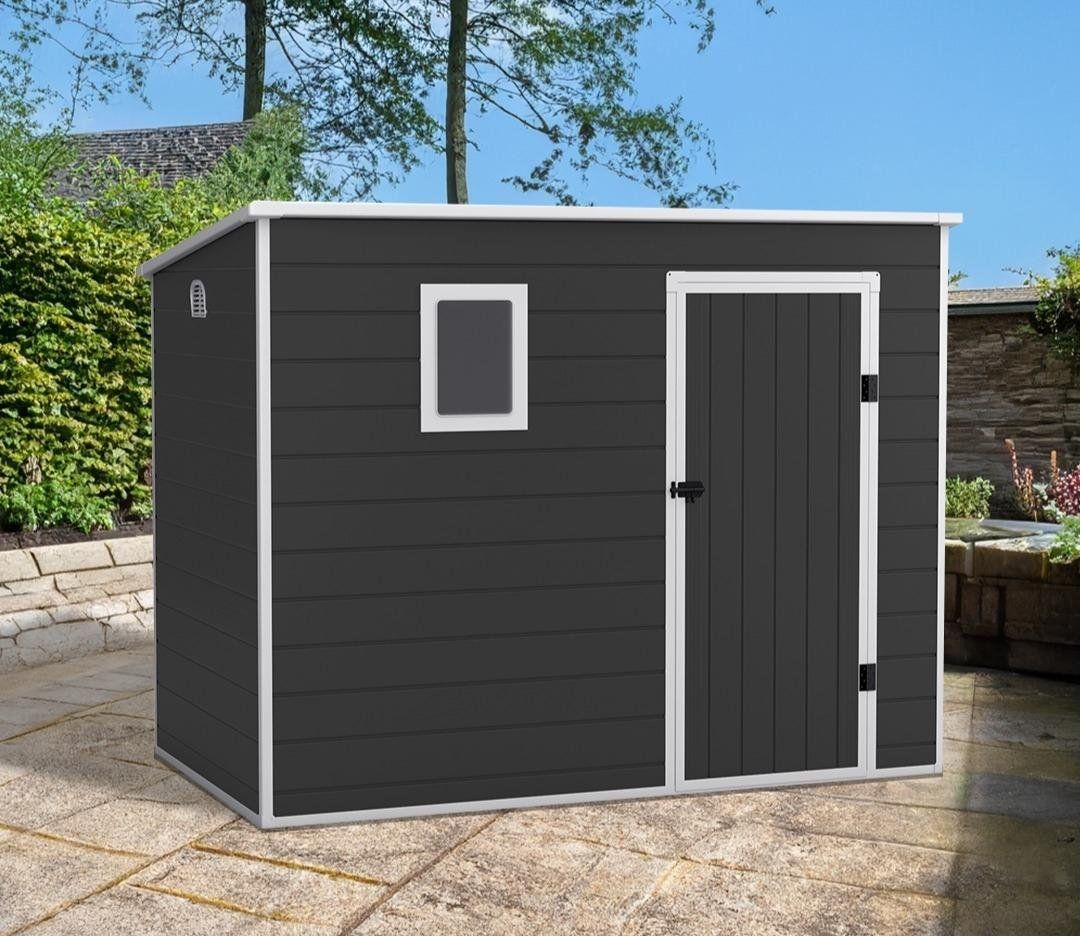 Plastic Sheds in a British garden setting
